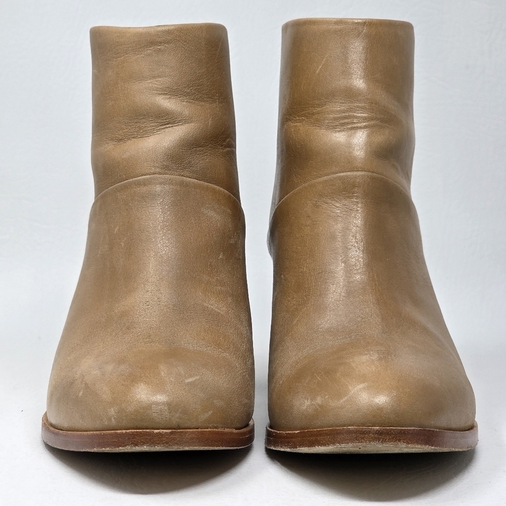 Nisolo Dari Ankle Boots Womens Size 8 Almond Leather Shoe Back Zip Heeled Bootie - Picture 6 of 11